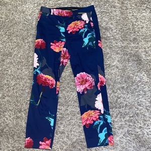 Banana Republic Avery Navy Blue floral work pants